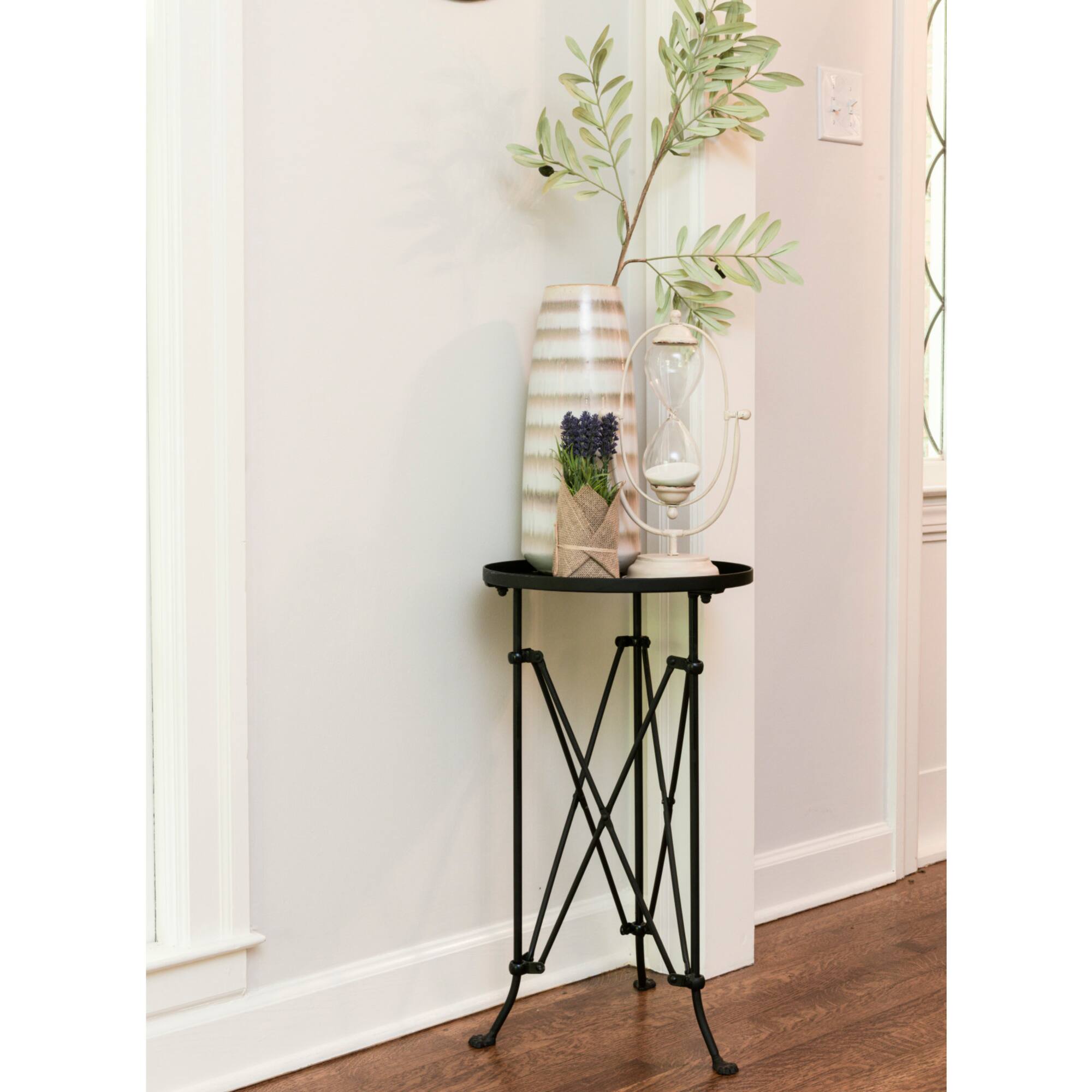 Hello Honey® 15" Metal Oval Tray-Style Accent Table